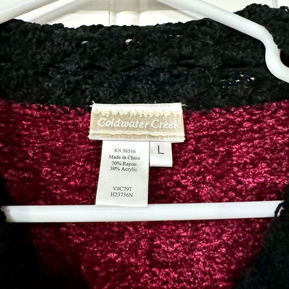 VTG Coldwater Creek Sweater Women Size L Button Down Chunky Knit Deep Pocket - Picture 2 of 5